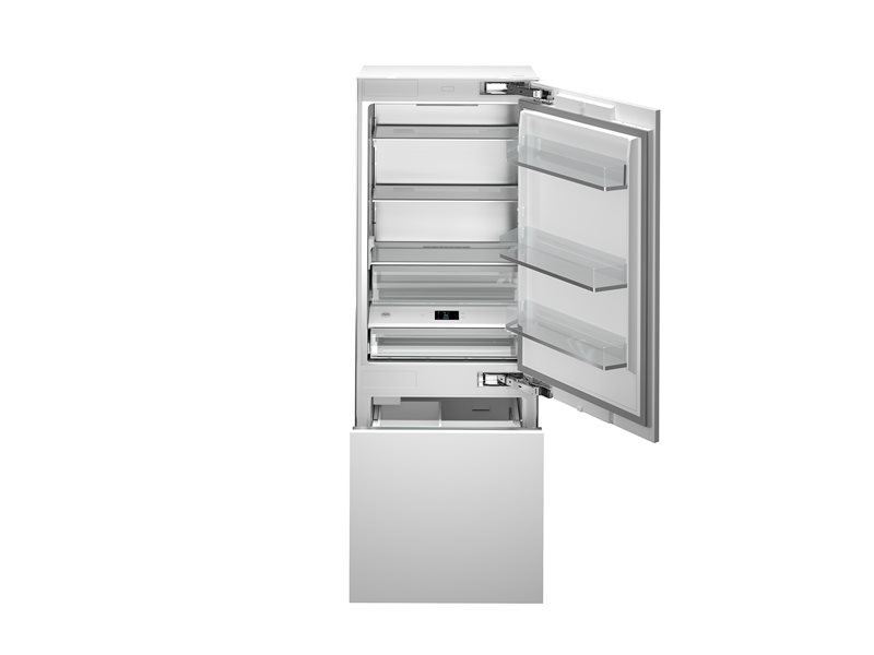 75cm built-in bottom mount refrigerator, panel ready with ice maker and water dispenser | Bertazzoni - Panel Ready